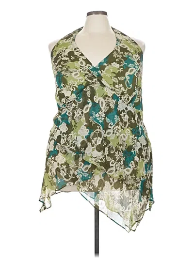Pre-owned Lane Bryant Sleeveless Blouse In Green
