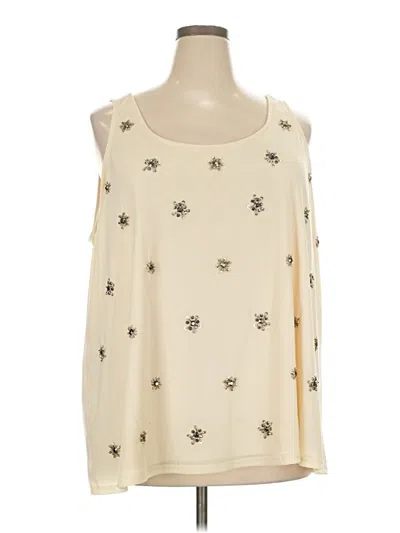 Pre-owned Lane Bryant Sleeveless Blouse In Ivory