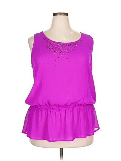 Pre-owned Lane Bryant Sleeveless Blouse In Purple