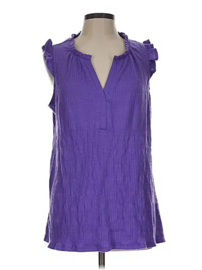 Pre-owned Lane Bryant Sleeveless Blouse In Purple