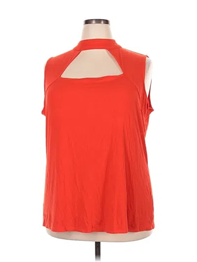 Pre-owned Lane Bryant Sleeveless Blouse In Red