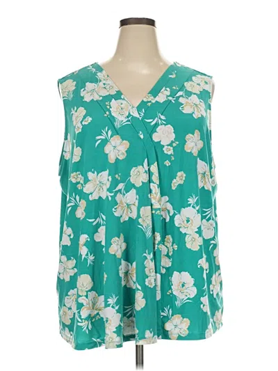 Pre-owned Lane Bryant Sleeveless Blouse In Teal