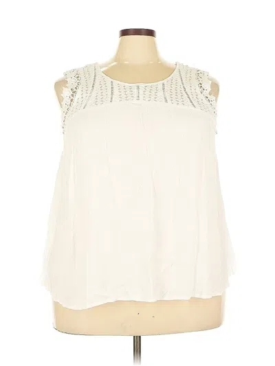 Pre-owned Lane Bryant Sleeveless Blouse In White
