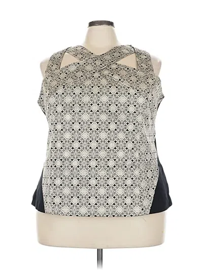 Pre-owned Lane Bryant Sleeveless Blouse In White