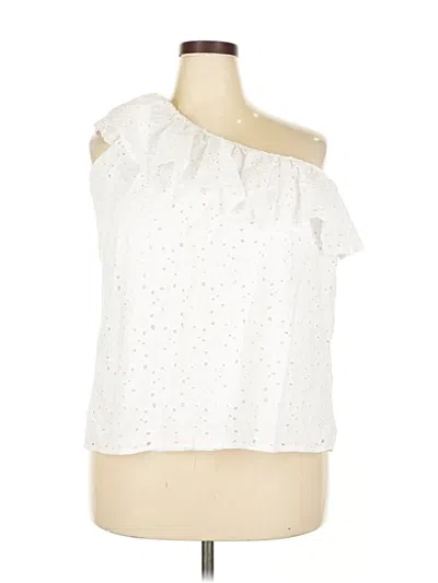 Pre-owned Lane Bryant Sleeveless Blouse In White