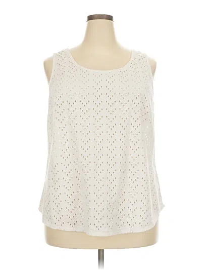 Pre-owned Lane Bryant Sleeveless Blouse In White