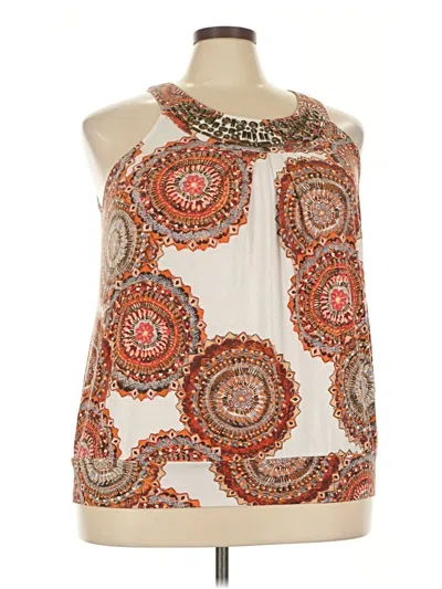 Pre-owned Lane Bryant Sleeveless Blouse In White