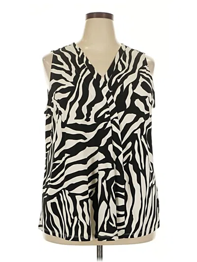 Pre-owned Lane Bryant Sleeveless Blouse In White