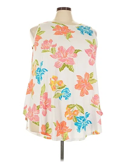Pre-owned Lane Bryant Sleeveless Blouse In White
