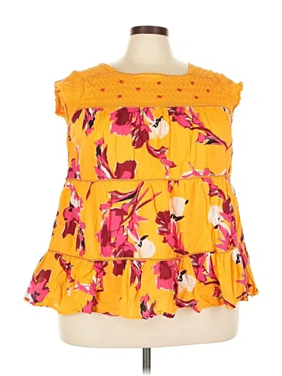 Pre-owned Lane Bryant Sleeveless Blouse In Yellow
