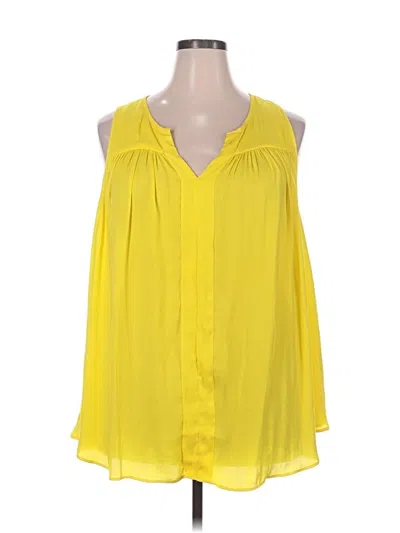 Pre-owned Lane Bryant Sleeveless Blouse In Yellow