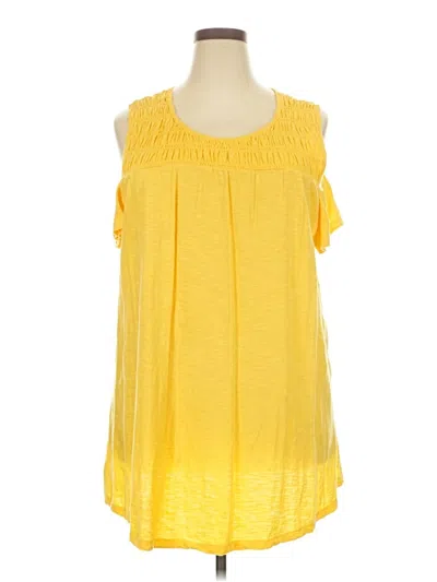 Pre-owned Lane Bryant Sleeveless Blouse In Yellow