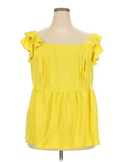 Pre-owned Lane Bryant Sleeveless Blouse In Yellow
