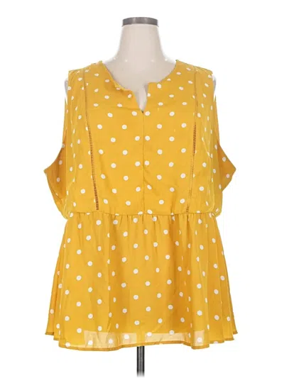 Pre-owned Lane Bryant Sleeveless Blouse In Yellow