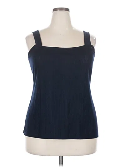 Pre-owned Lane Bryant Sleeveless Top Blue Square Neckline Tops