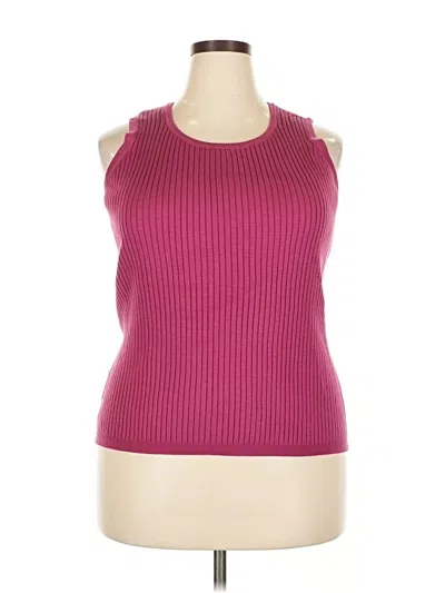 Pre-owned Lane Bryant Sleeveless Top Burgundy Halter Neckline Tops