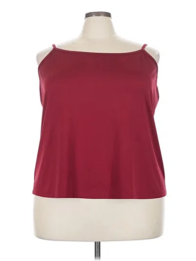 Pre-owned Lane Bryant Sleeveless Top Burgundy Halter Neckline Tops