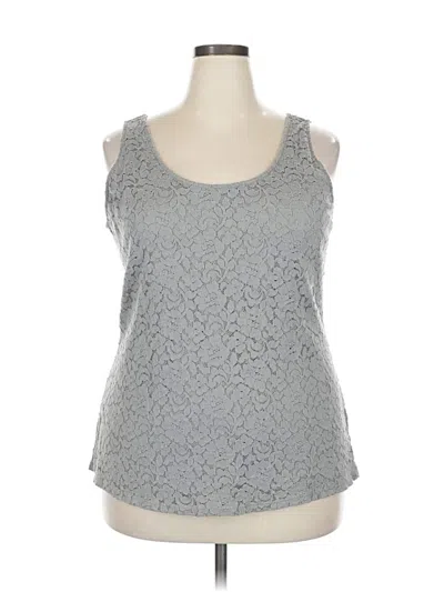 Pre-owned Lane Bryant Sleeveless Top Gray Scoop Neck Tops