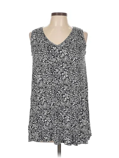 Pre-owned Lane Bryant Sleeveless Top Gray V Neck Tops