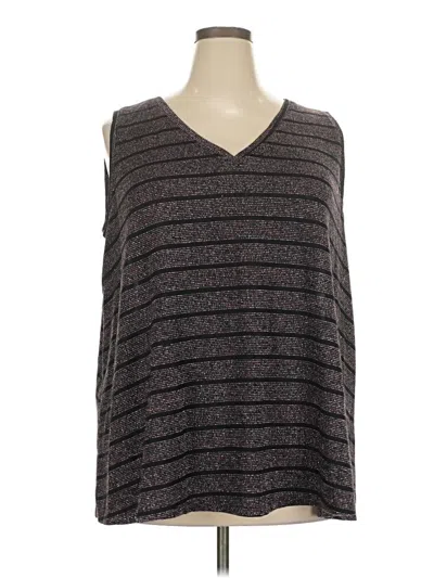 Lane Bryant Sleeveless Top Gray V-neck Tops