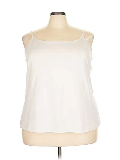 Pre-owned Lane Bryant Sleeveless Top Ivory Scoop Neck Tops In White