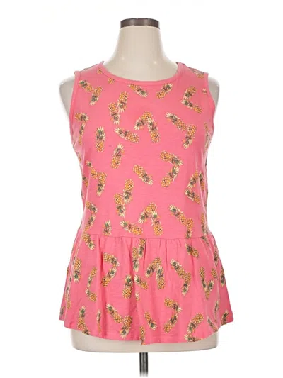 Pre-owned Lane Bryant Sleeveless Top Pink Halter Neckline Tops
