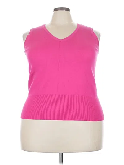 Pre-owned Lane Bryant Sleeveless Top Pink V-neck Tops