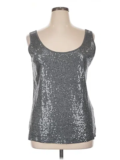 Pre-owned Lane Bryant Sleeveless Top Silver Scoop Neck Tops