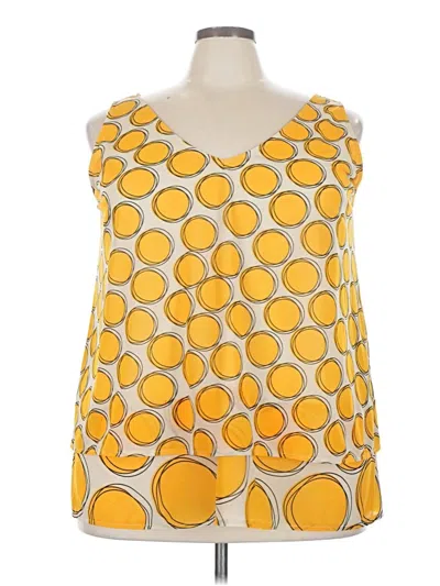 Pre-owned Lane Bryant Sleeveless Top Yellow Cowl Neck Tops