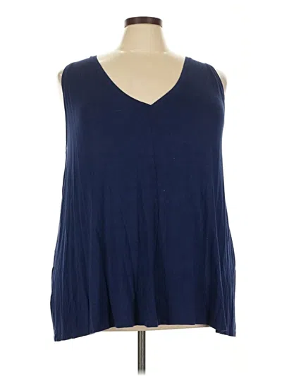 Pre-owned Lane Bryant Sleeveless T-shirt In Blue