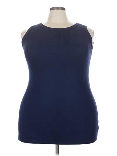 Pre-owned Lane Bryant Sleeveless T-shirt In Blue
