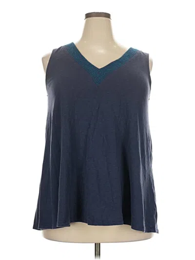 Pre-owned Lane Bryant Sleeveless T-shirt In Blue