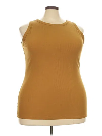 Pre-owned Lane Bryant Sleeveless T-shirt In Brown