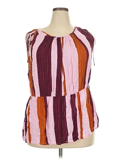 Pre-owned Lane Bryant Sleeveless T-shirt In Burgundy