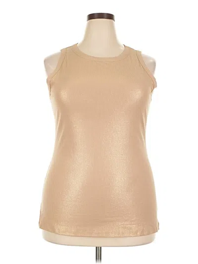 Pre-owned Lane Bryant Sleeveless T-shirt In Gold