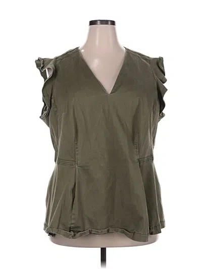 Pre-owned Lane Bryant Sleeveless T-shirt In Green