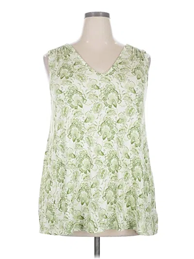 Pre-owned Lane Bryant Sleeveless T-shirt In Green