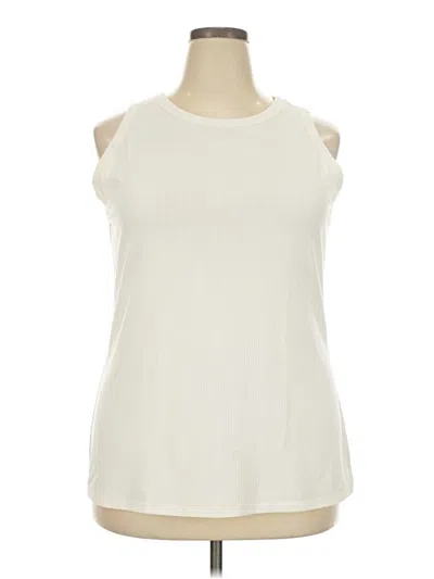 Pre-owned Lane Bryant Sleeveless T-shirt In Ivory