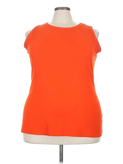 Pre-owned Lane Bryant Sleeveless T-shirt In Orange