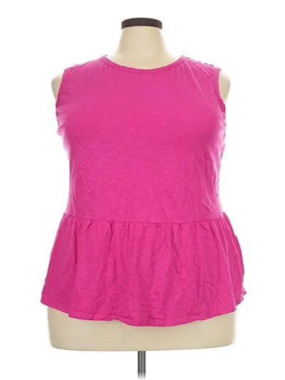 Pre-owned Lane Bryant Sleeveless T-shirt In Pink