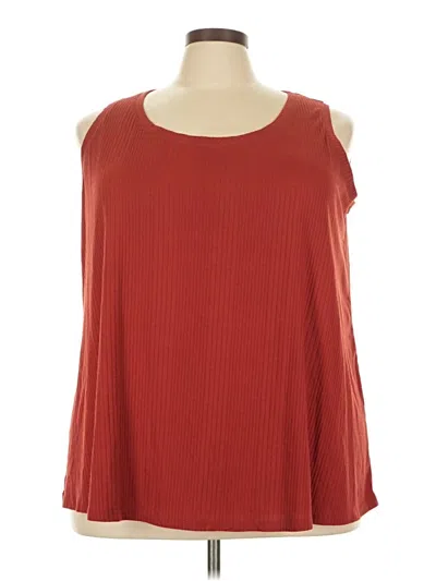 Pre-owned Lane Bryant Sleeveless T-shirt In Red