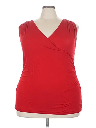 Pre-owned Lane Bryant Sleeveless T-shirt In Red