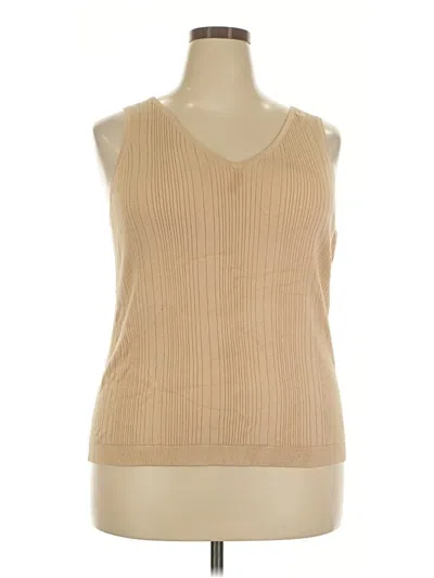 Pre-owned Lane Bryant Sleeveless T-shirt In Tan
