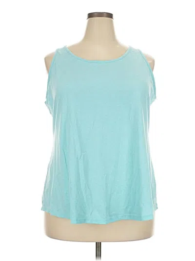 Pre-owned Lane Bryant Sleeveless T-shirt In Teal