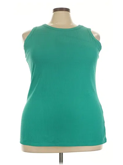 Pre-owned Lane Bryant Sleeveless T-shirt In Teal