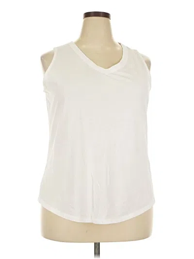 Pre-owned Lane Bryant Sleeveless T-shirt In White