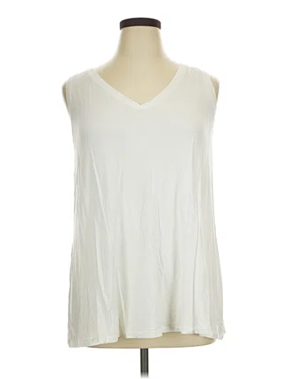 Pre-owned Lane Bryant Sleeveless T-shirt In White