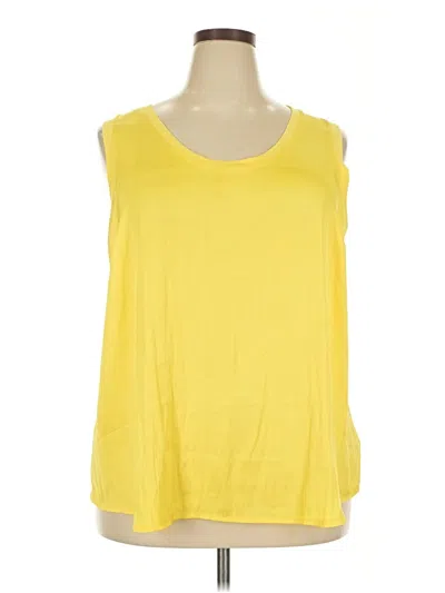 Pre-owned Lane Bryant Sleeveless T-shirt In Yellow