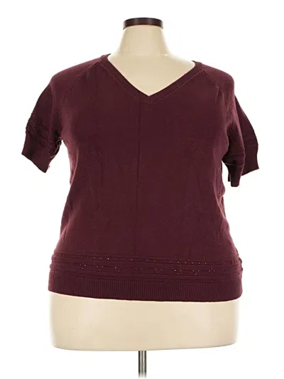 Pre-owned Lane Bryant Sweater Vest In Burgundy