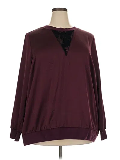 Pre-owned Lane Bryant Sweatshirt In Burgundy